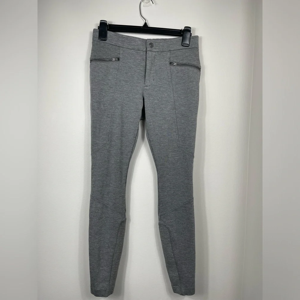 Athleta Ponte Moto 2.0 Skinny Ankle Mid Rise Grey Pants Women's Size 2 - Picture 4 of 16